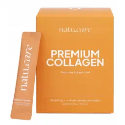 Natu.care Premium Collagen o smaku mango-marakuja. Zastanawiasz się, jaki kolagen wybrać? Ten suplement diety zawiera 10 000 mg kolagenu rybiego w 30 porcjach.